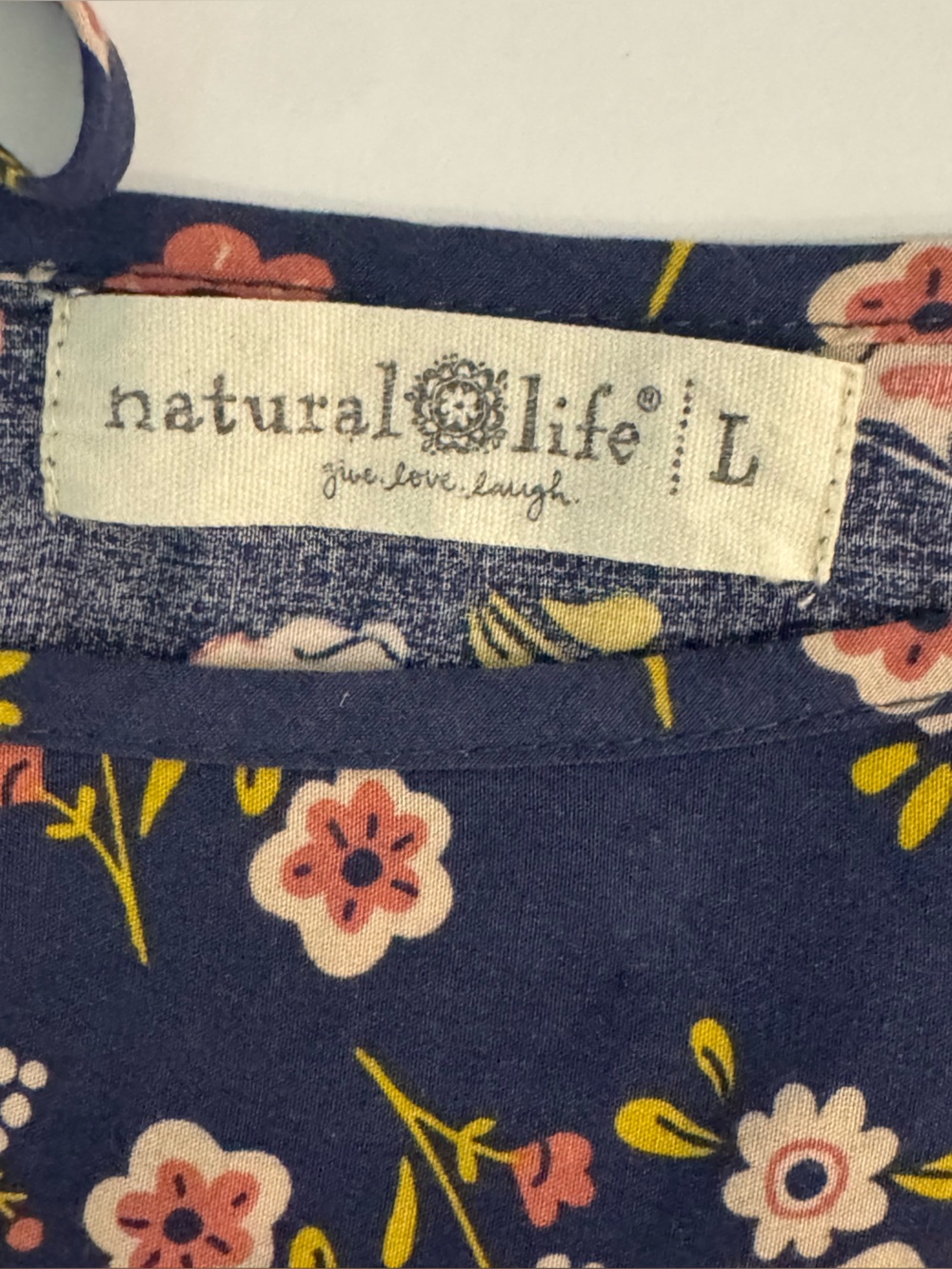 Natural Life "Zoe" Wide-Leg Jumpsuit in Slate Blue Floral Blooms - Picture 6 of 16
